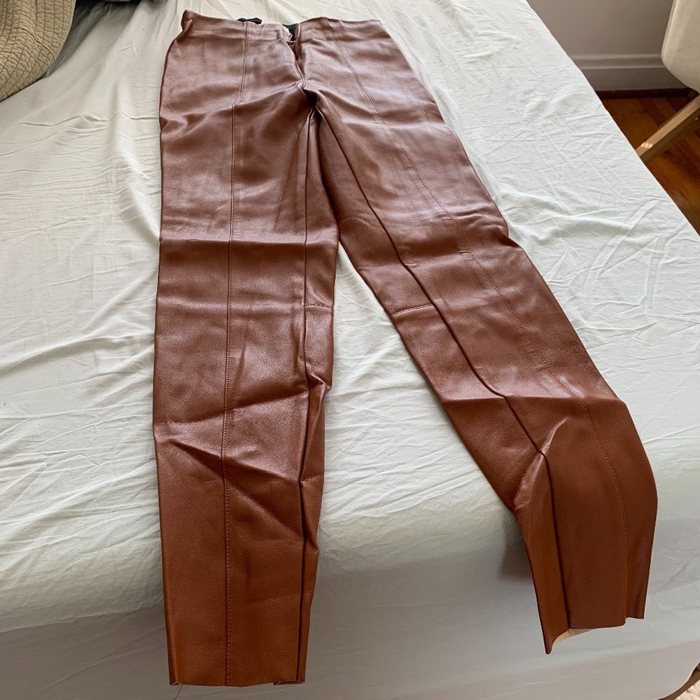 H&M Camel Leather Leggings